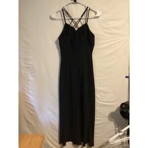 1153 EVAN-PICONE Spaghetti Strap Sheath Party Midi Dress Black Size 4